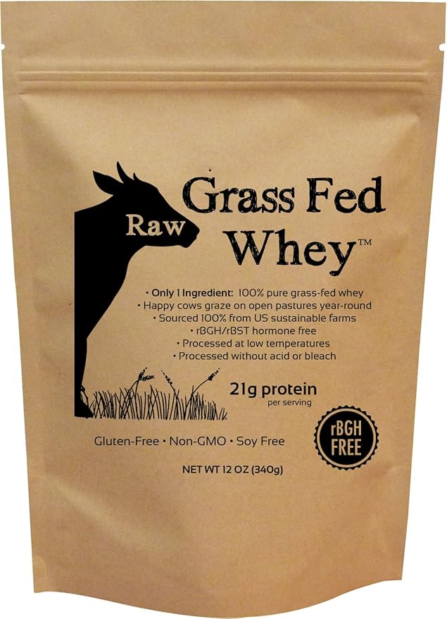 raw grassfed whey rBGH free single ingredient protein powder